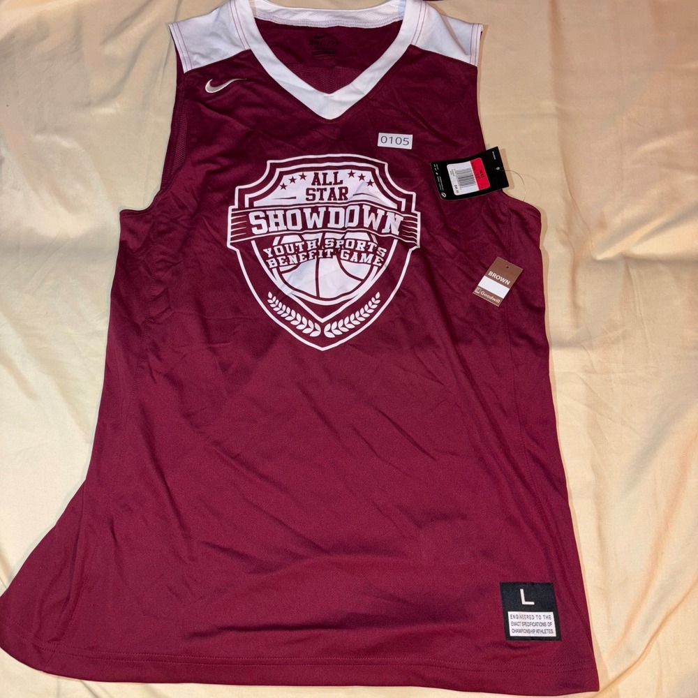 Nike Dri-Fit Mens L Maroon All Star Showdown Basketball Jersey Size #22